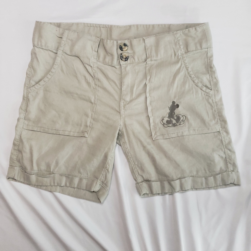 Disney Parks House Of Mickey Women's Beige Linen Blend Shorts Size 8
